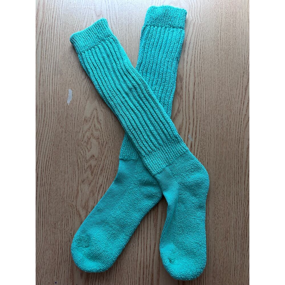 New Hooters Girl Uniform XL Length Scrunchie Socks Seafoam Green/Blue One Size